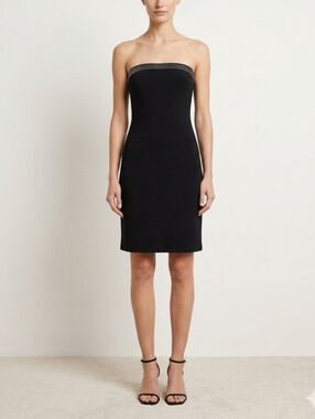 Sz S Guess Black Studded Tube Top Strapless Mini Dress Y2K